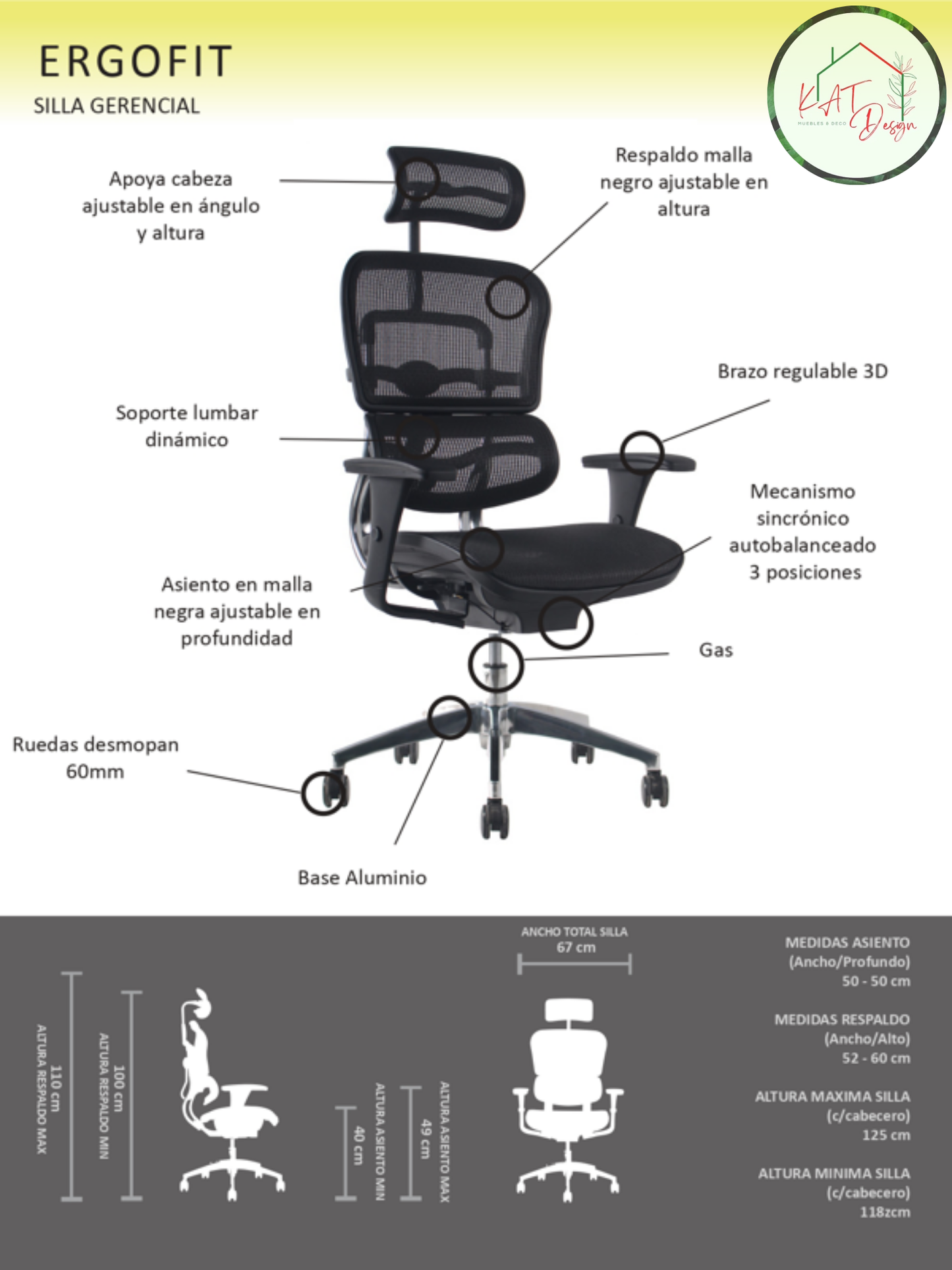 Silla Ergohuman Fit Malla