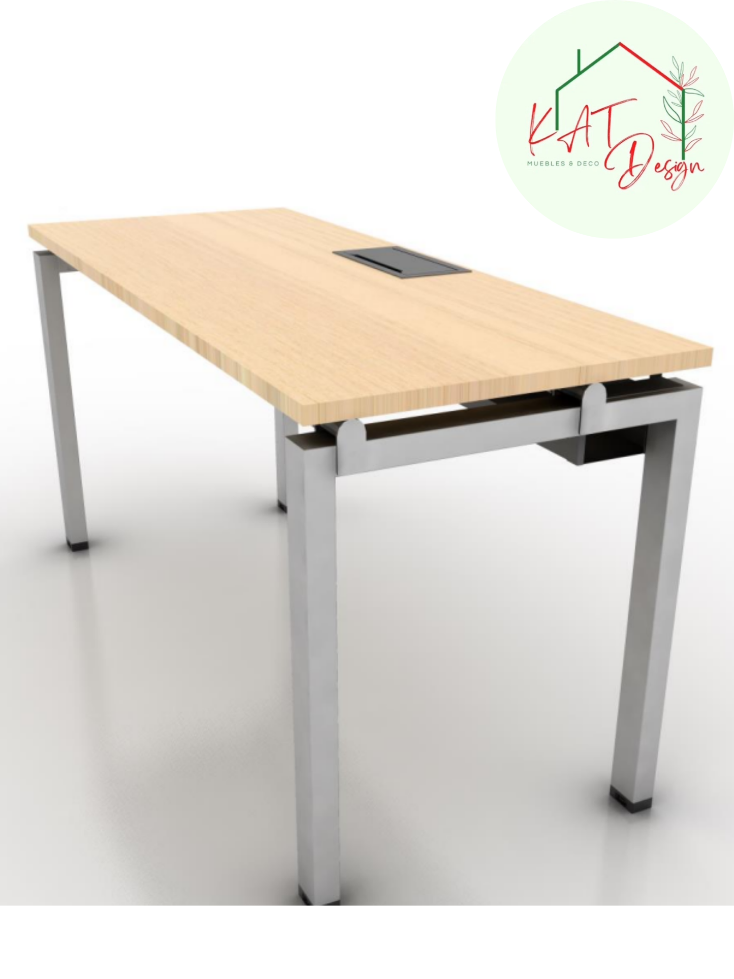 2 Puestos De Trabajo Linea Simple Tipo Bench + Tapa Electrica 20 x 10