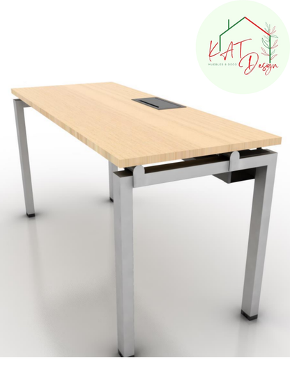 2 Puestos De Trabajo Linea Simple Tipo Bench + Tapa Electrica 20 x 10