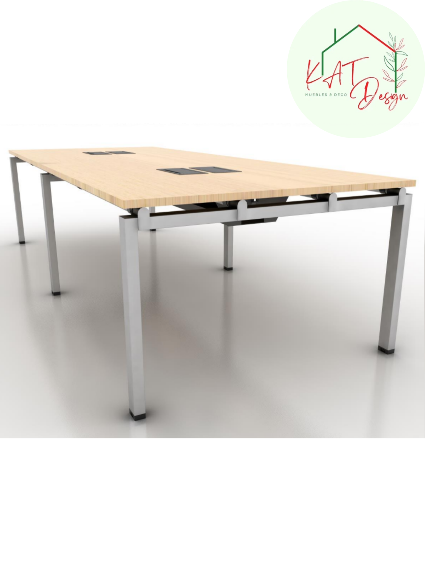 2 Puestos De Trabajo Linea Simple Tipo Bench + Tapa Electrica 20 x 10