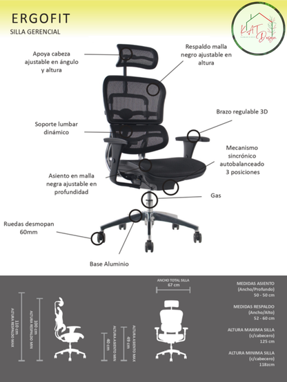 Silla Ergohuman Fit Malla
