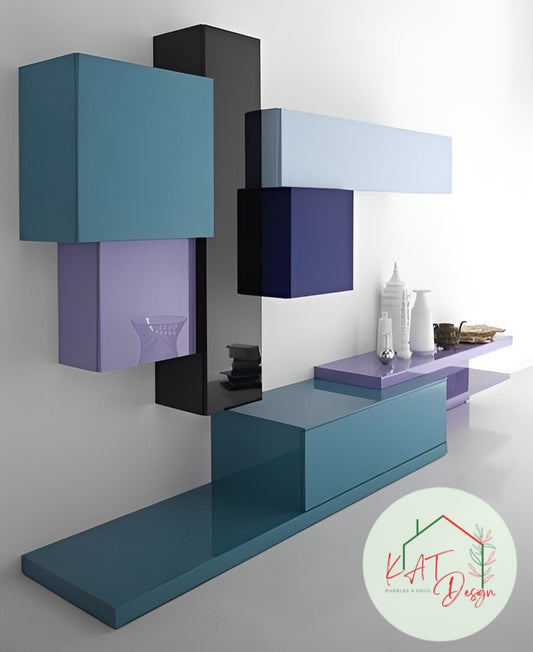 Mueble mural estilo cuboidal