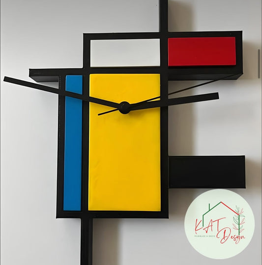Reloj mural diseño Red and Blue